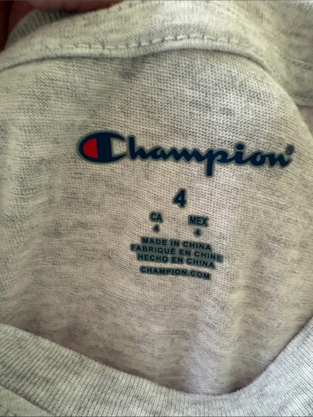 Champion Gray Logo Tee with Red Athletic Shorts